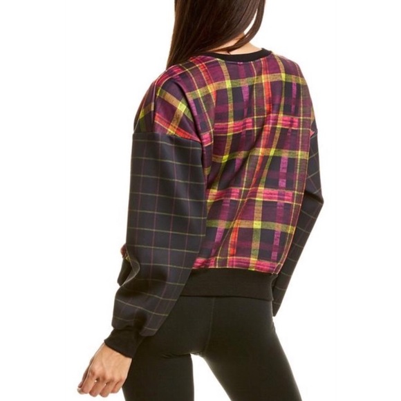 Terez As If Plaid Sweatshirt Top Long Sleeve Size Medium Pre-Loved - Picture 2 of 7